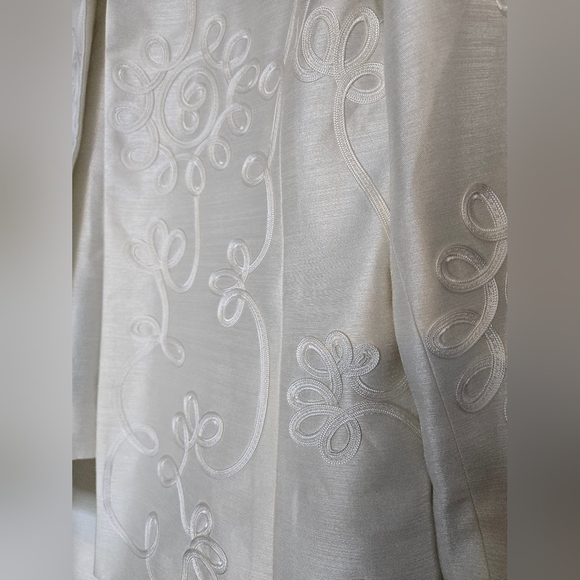 Vintage-Inspired Kasper Ivory 3-Piece Suit Set Jacket Top Skirt Size 8 Wedding - Picture 14 of 16